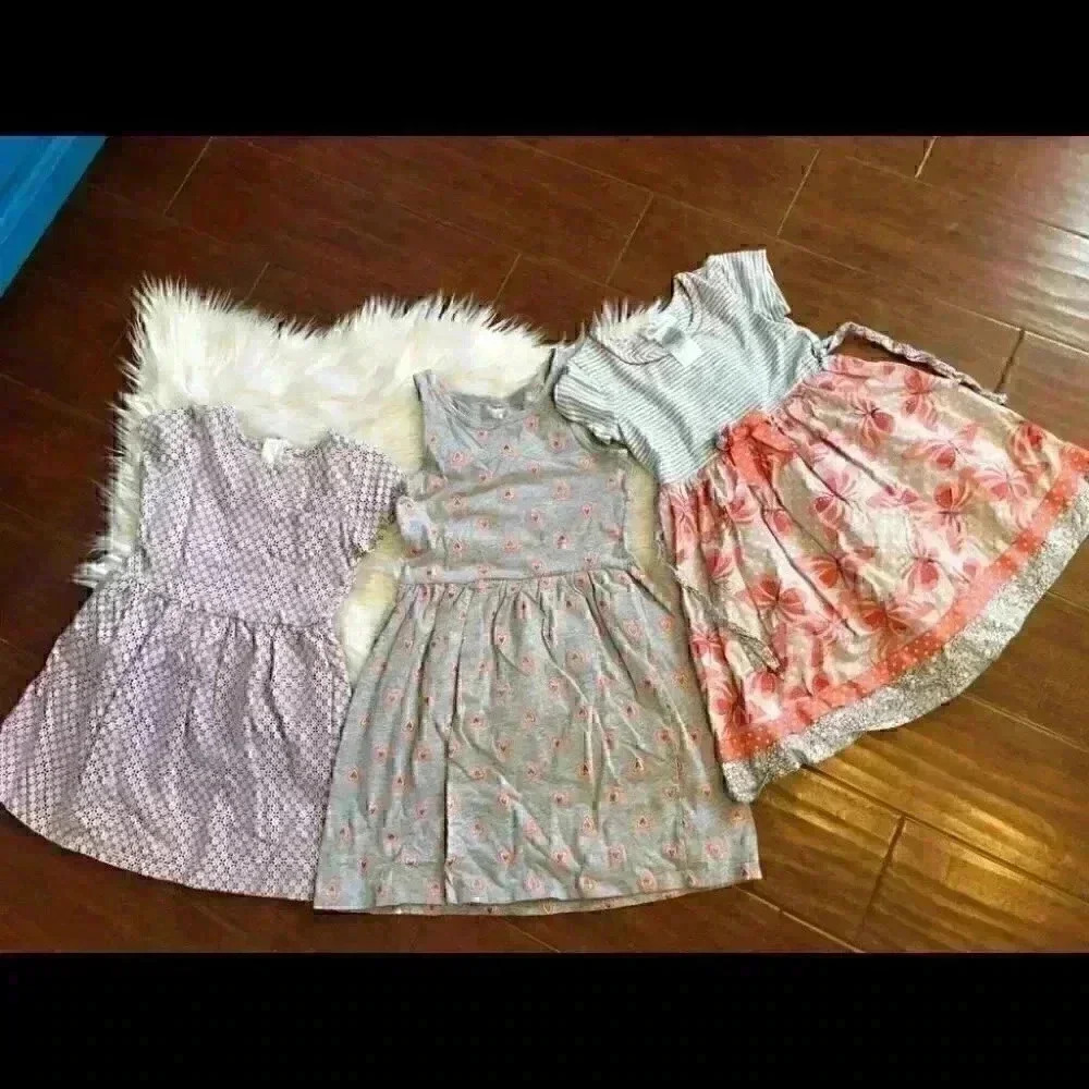 Lot of 3 dresses Carters 8 Carters 5t Bonnie Jean 6 Sold together only